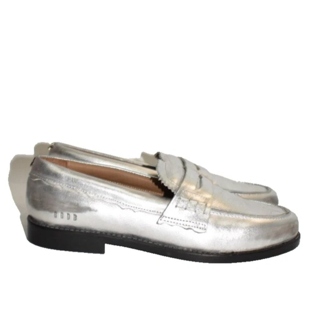 $550 GOLDEN GOOSE Jerry Loafer LEATHER SLIP ON SHOE Argento & Grigio 39 (MG8) - Picture 2 of 9
